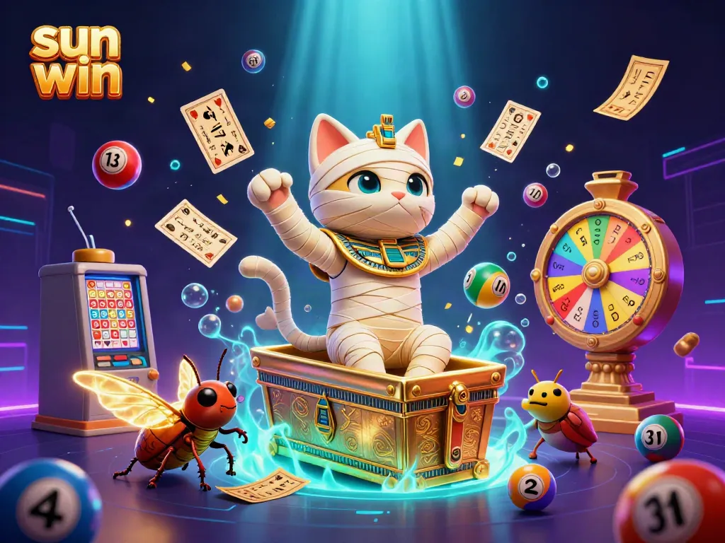 Experience thrilling games with Sun Win at our vibrant pyramid casino illustration.