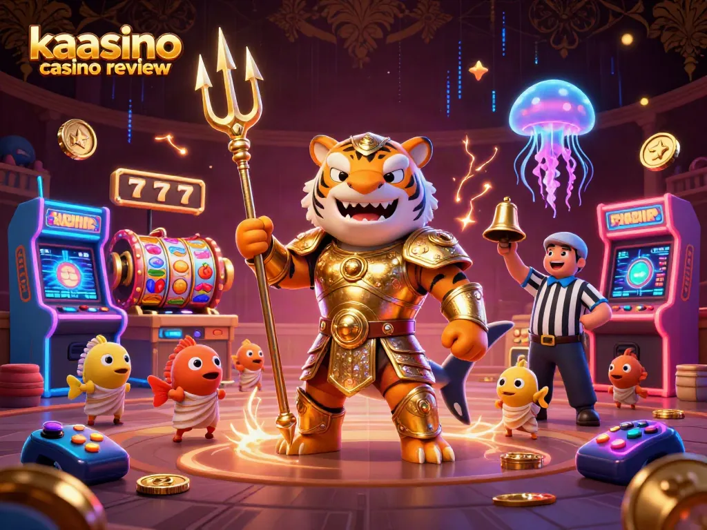 Kaasino casino review showcases thrilling slot games and vibrant casino elements in a lively underwater arena.
